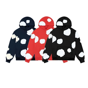 OEM Designer Customized Logo Printed Breathable Clothes Pure Cotton Foam Printed Sports Mens Hoodie