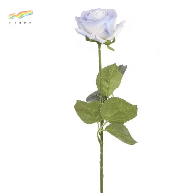 NB BLUES High quality real touch artificial roses light blue decoration eternal rose