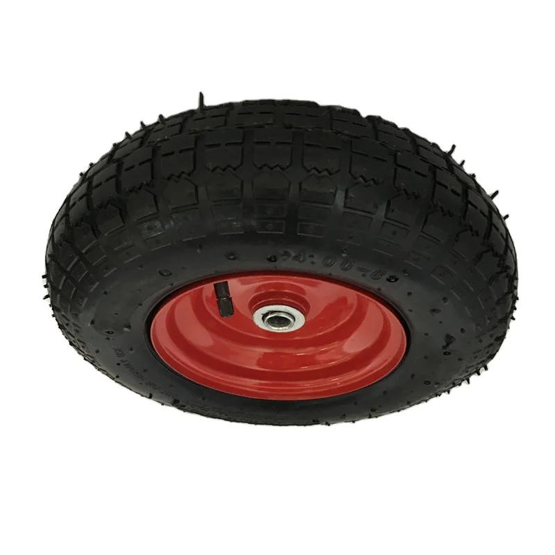 15 years professional factory 14 inch Inflatable Pneumatic Wheelbarrow sack truck Wheel Tyre
