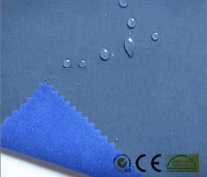 Hot sale waterproof softshell 3 layer breathable laminated fleece fabric for outdoor jacket