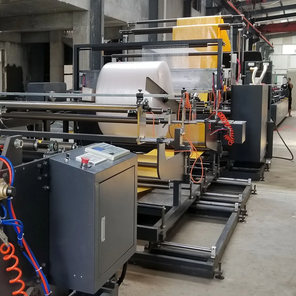 Electronic Product Kraft Paper Mailer Air Bubble Sheet Film Envelope Bag Making Production Line