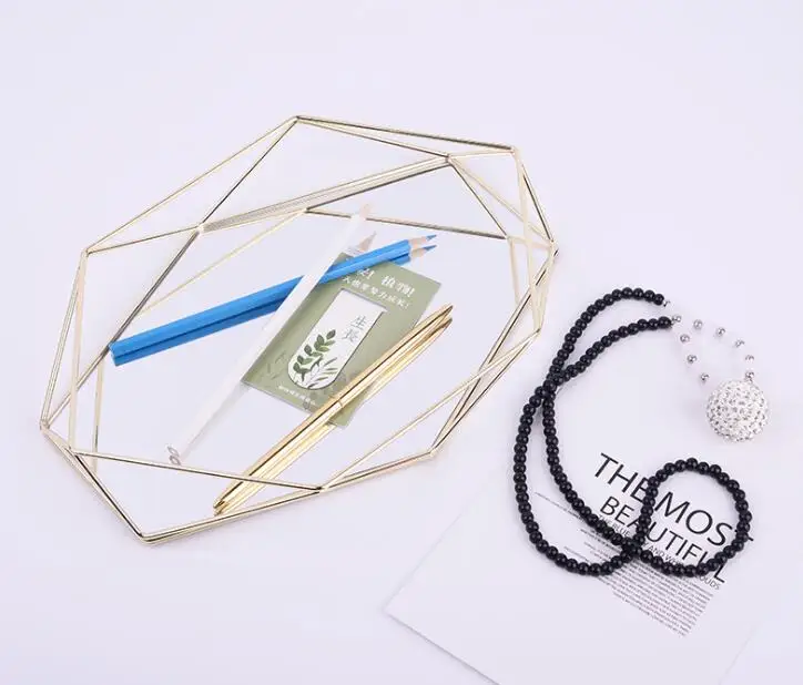 Home decoration modern Special Offer luxury Home Decoration 2pcs Serving Trays  Melamin Perfume Tray set Gold 515g luxury trays