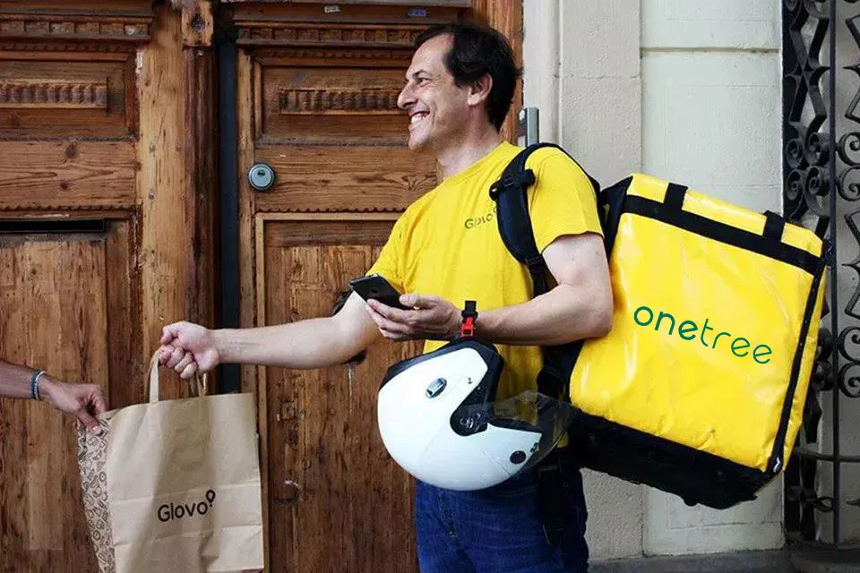 Customize high quality glossy yellow glovo thermal insulated hot food pizza delivery backpack sac l bag glovo sac livraison