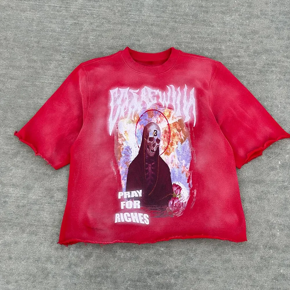 Cut Stone Washed Over Size Hip Hop Men Plain T-Shirts Oversize Mens Blank Brand Name Cotton Polyester Black And White Tshirts