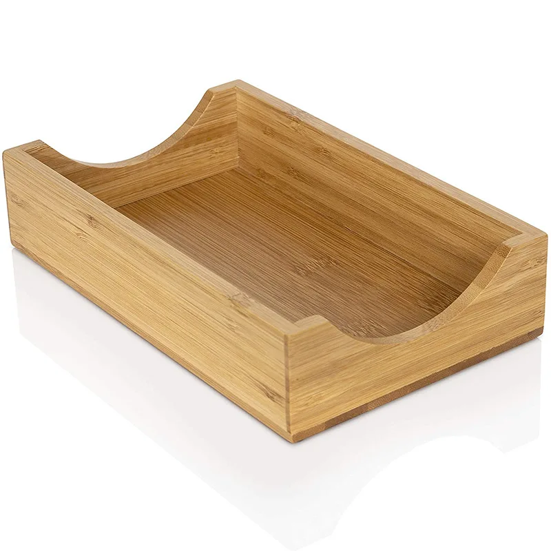 Custom bamboo towel tray tissue box napkin holder paper towel container sundries bins For Wholesale