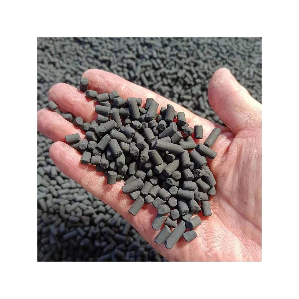  The manufacturer carefully manufactures cylindrical carbon granular
