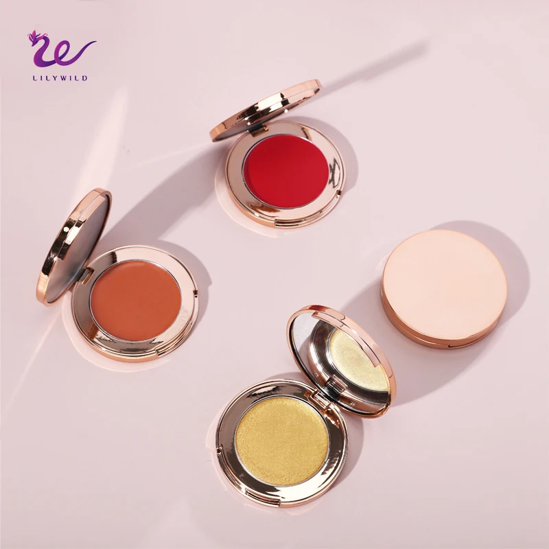 Lilywild Magnetic High Pigmented Wholesale Make Up Products Blush Compact Custom Logo Powder Blush With Mirror
