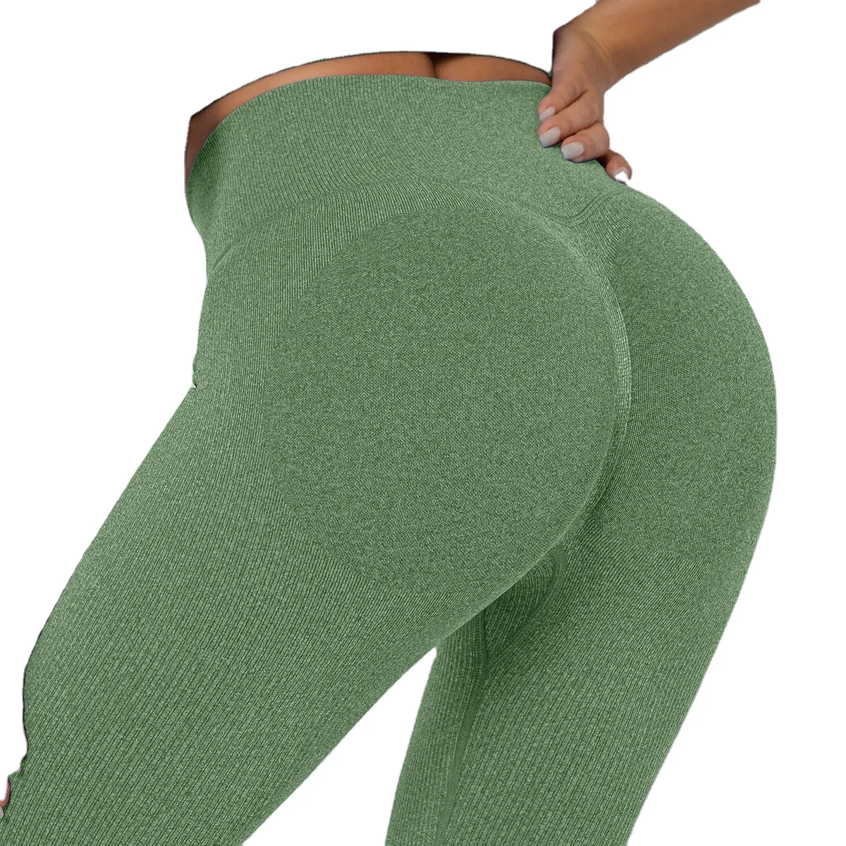 2023 New Seamless Knit Thread Peach Buttocks V Waist Yoga Pants High Stretch Sports Running Leggings Fitness Pants