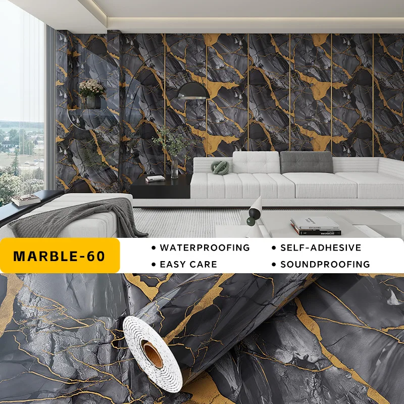 Wall 3d  Mable Panel PVC   Tile Pattern Self Adhesive Wall  Foam Wall Panel