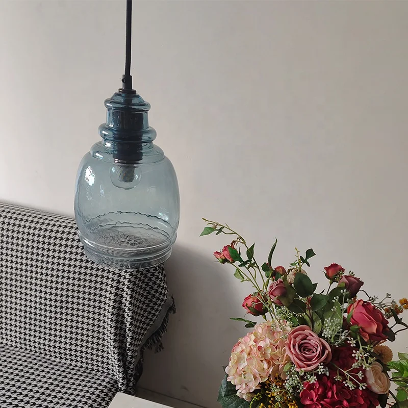 Iron Glass Chandelier American Dining Table Lamp Simple Restaurant Lamp bar Lamp Straight Industrial Commercial Hot Pot Store