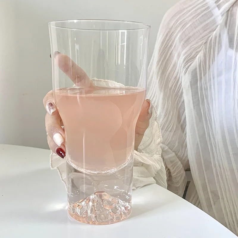 450ml 15oz Ins Style Iceberg Cup Large Capacity Mountain Shape Bottom Old Fashioned Rock Beer Soda Whiskey Water Glass Tumbler