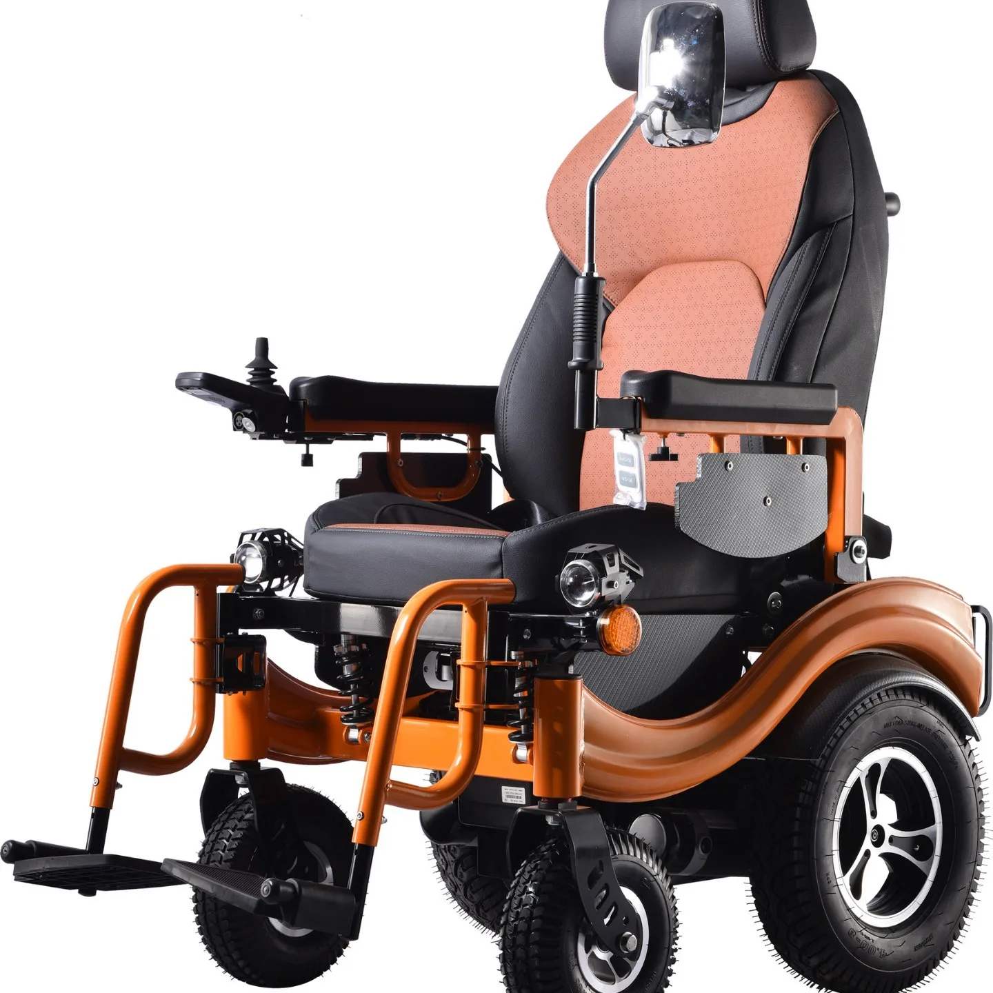 Ultra-sturdy Carbon Steel Frame Wheelchair Lead-acid Battery Wheelchair Electric Tracked Wheelchair With Large Tires