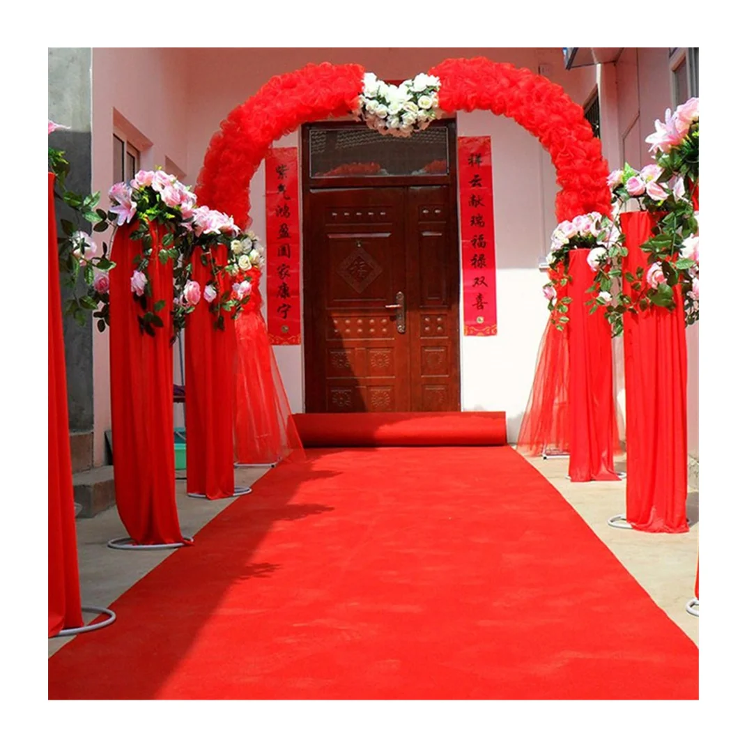 Red Weddings Carpets Exhibition Decorations Event Welcome Stage Show Carpet Nonwoven Needle Punch Red Carpet China Factory