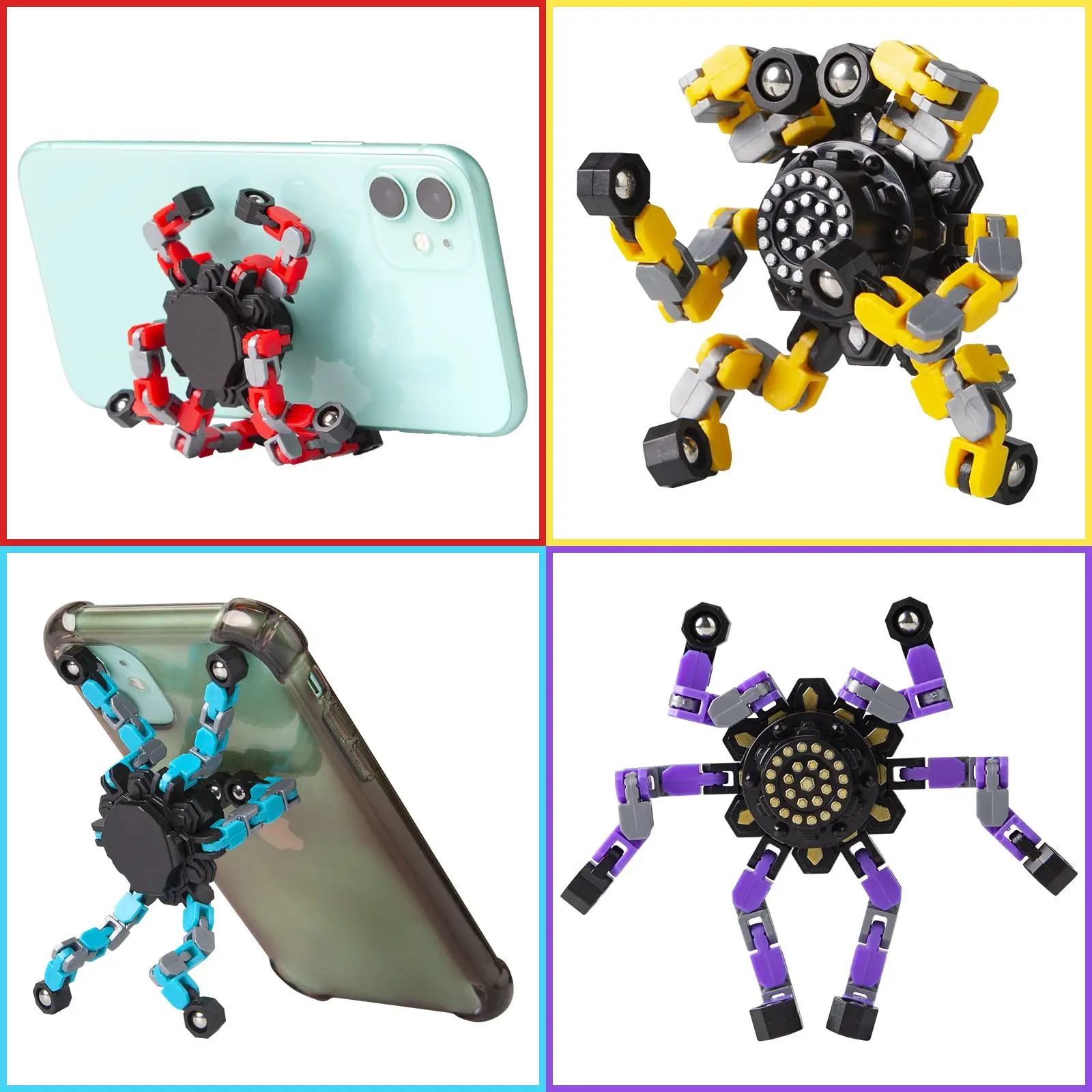 Hot Selling Stress Relief Fingertip Mechanical Transformable Fingertip Gyro Toys Sensory Fidget Spinner Toys for Kids Adults