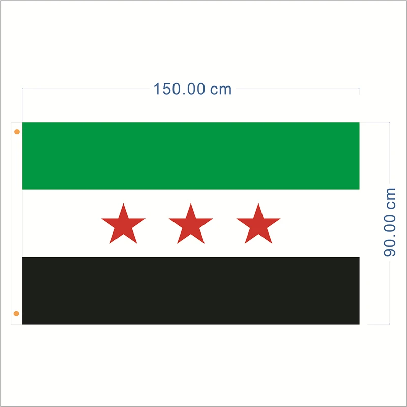 In stock Wholesale Red White Black Flags Polyester 3x5ft Syrian Arab Republic Flag
