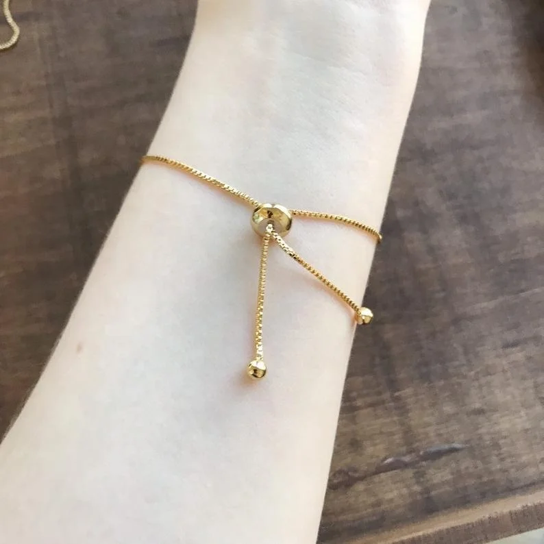 Trendy Stainless Steel Jewelry Gold Bracelet For Woman Sliding Knot Crystal Bracelets Healing Natural Stone Opal