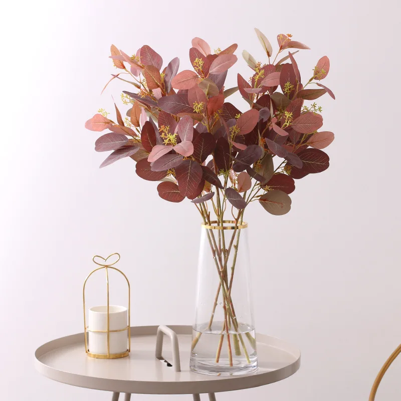 MACTING Simulation Eucalyptus Leaf Heart-shaped Sofa Table Study Vase Flower Arrangement