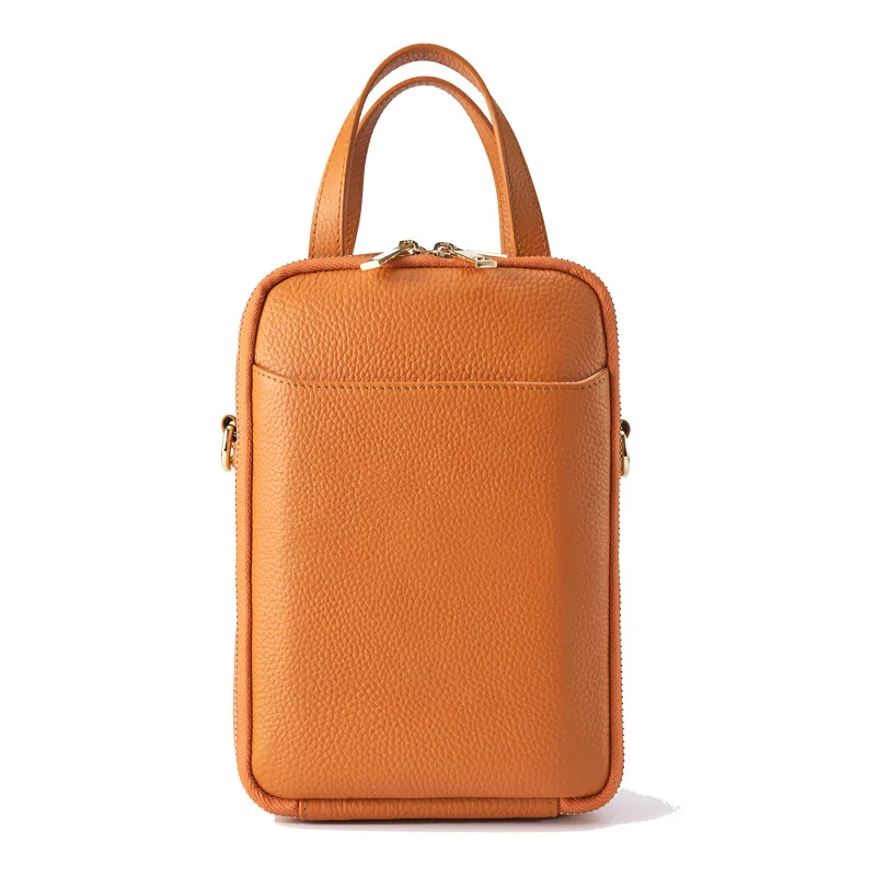 Top selling high end quality multi function Crossbody bag women leather shoulder bag  with double zipper pocket