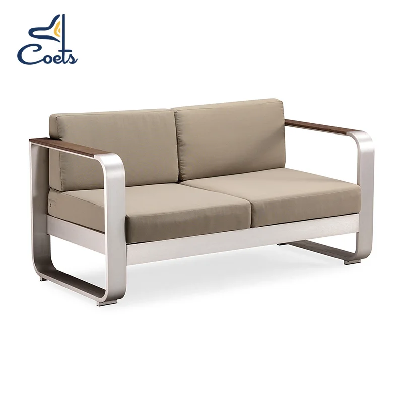 Ready to ship fabric seat  all weather aluminum patio furniture outdoor sofa