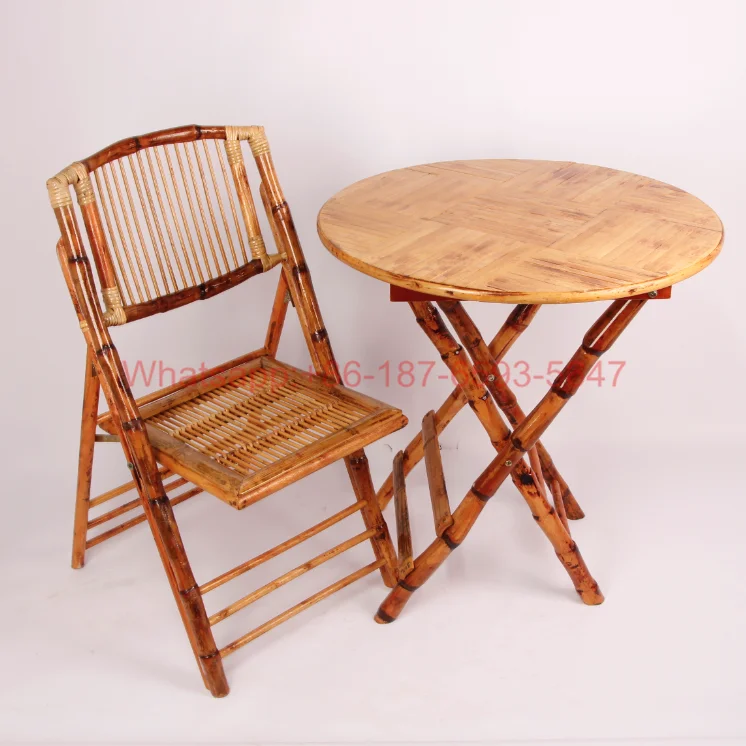 Outdoor Bamboo folding round table