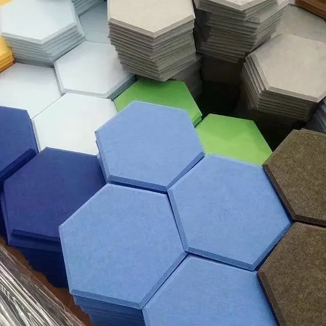 soundproof sound pet hexagon polyester fiber acoustic panel for wall