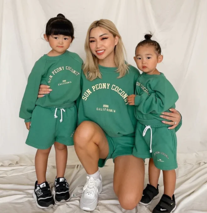 Hongbo Sling Shorts Mommy And Me Clothes Outfits Kids Onesie Family Matching Outfits Parent-child Outfits One piece Jumpsuit