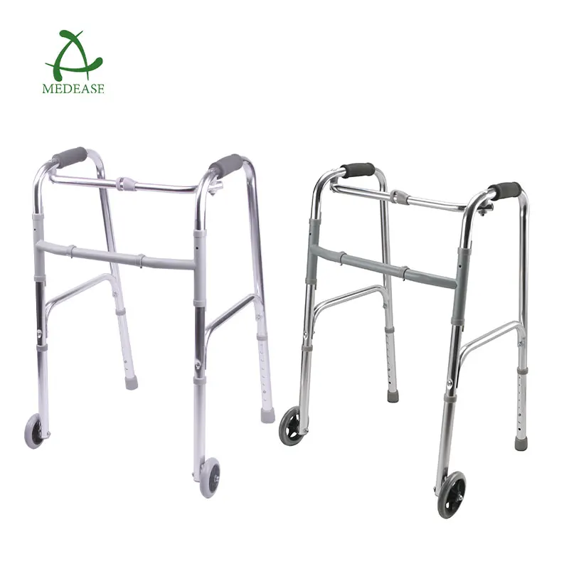Folding Adult Walker Disabled Elderly Old People Adjustable Light Aluminum Walker Walking For Disabled
