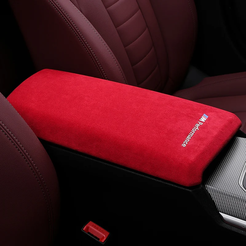 Alcantara Armrest Cover car central armrest storage box cover for BMW 3 E93 F34 G20 G21 BMW4  armrest box storage car accessory