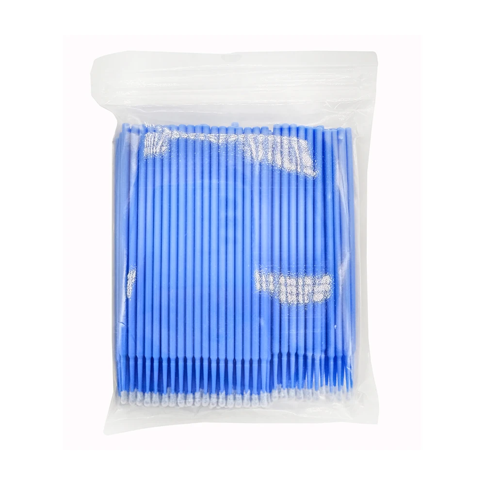 Hot sale 100 pcs Micro brush with solid color handle makeup tools micro applicator for eyelash extension