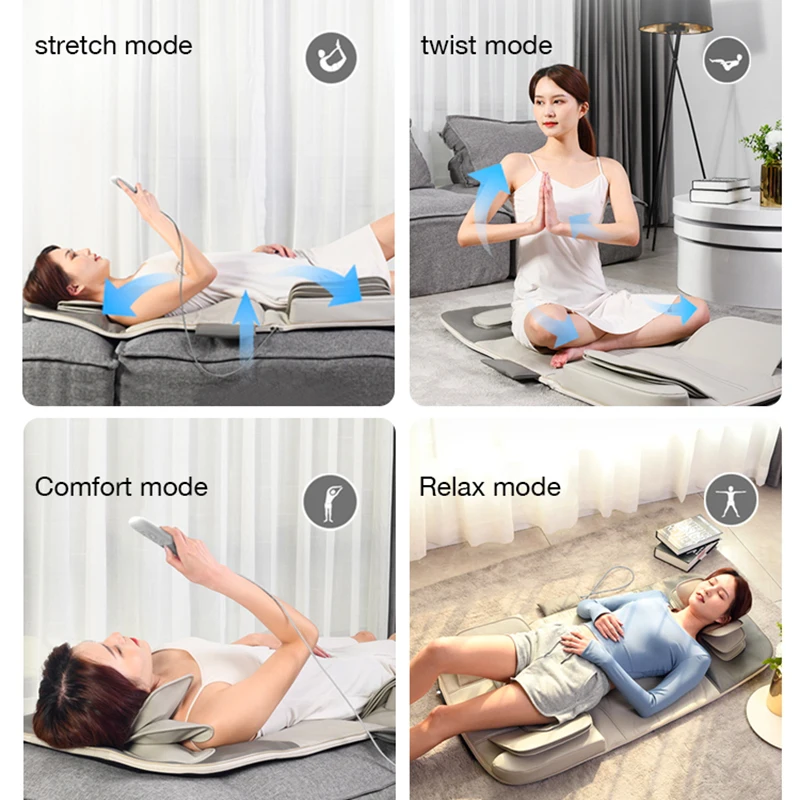 DARIUS Korea Design Full Body Massage Mattress - Electric Foldable Heating Mat with Air Massage and Rollers
