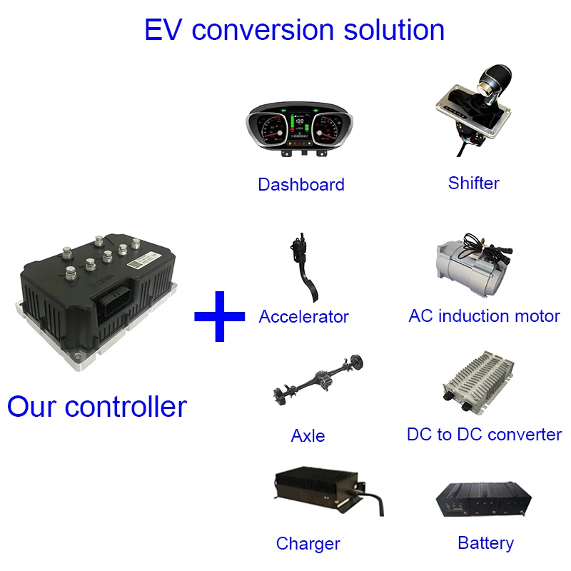 96V 10KW ac motor controller for ev car full kits conversion supplier traction motor for electric vehicle