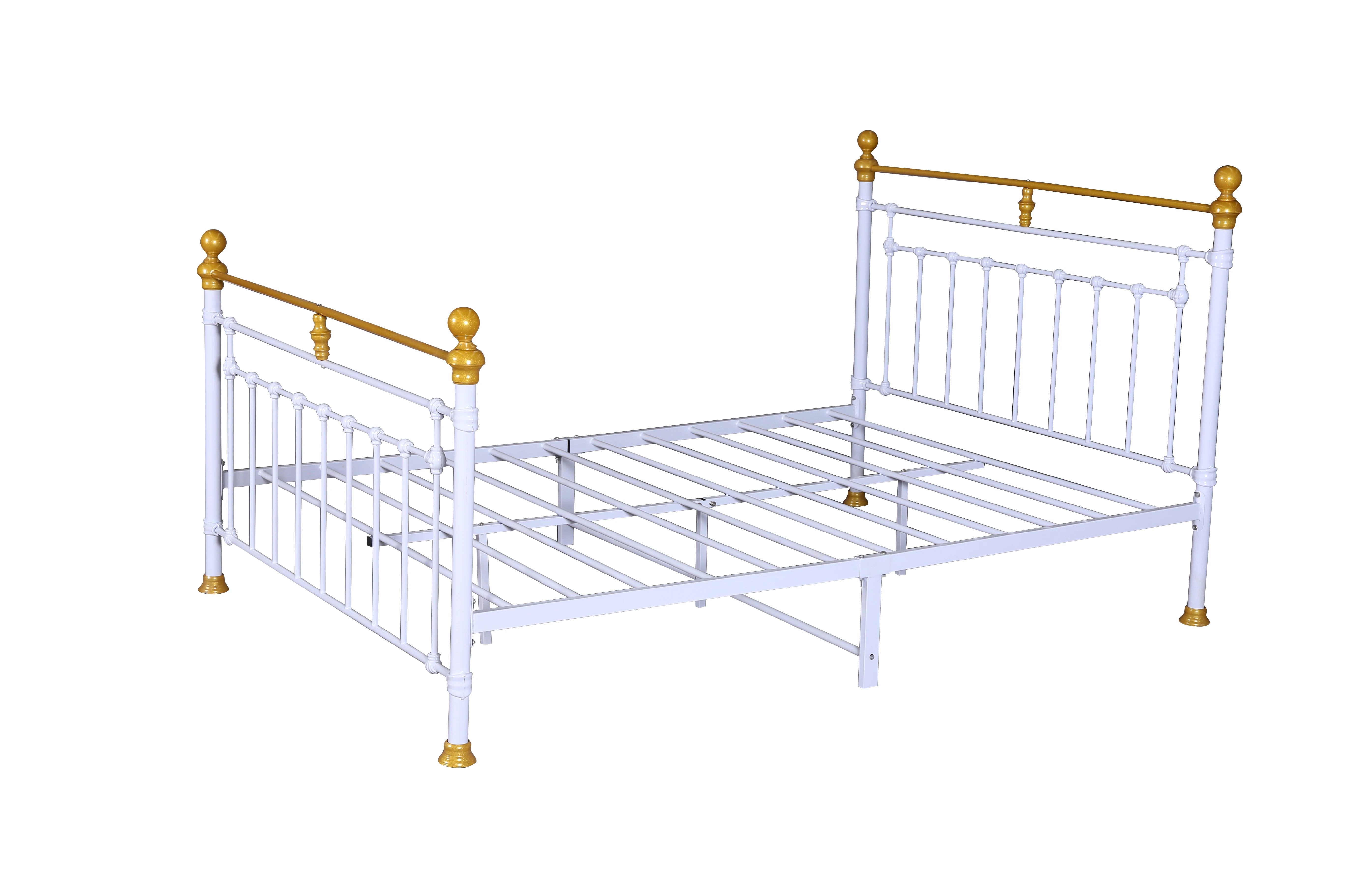 Factory cheap metal single bed frame sheet wrought iron bed steel single beds for Construction site worker staff dormitory