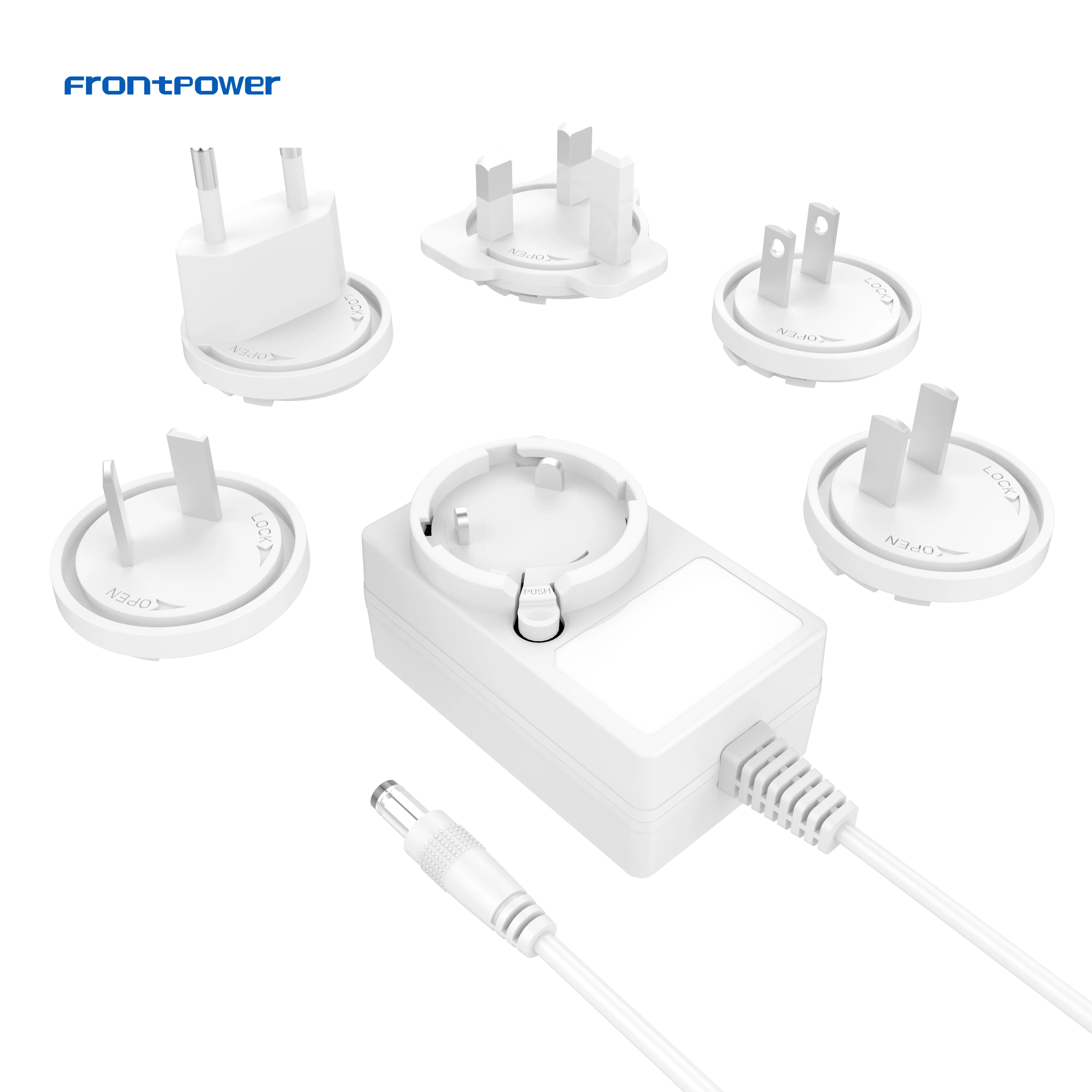 18V0.5A 9V 2A 12V interchangeable plug power adapter with US/EU/AUS/UK blades ac dc adapter for door ring