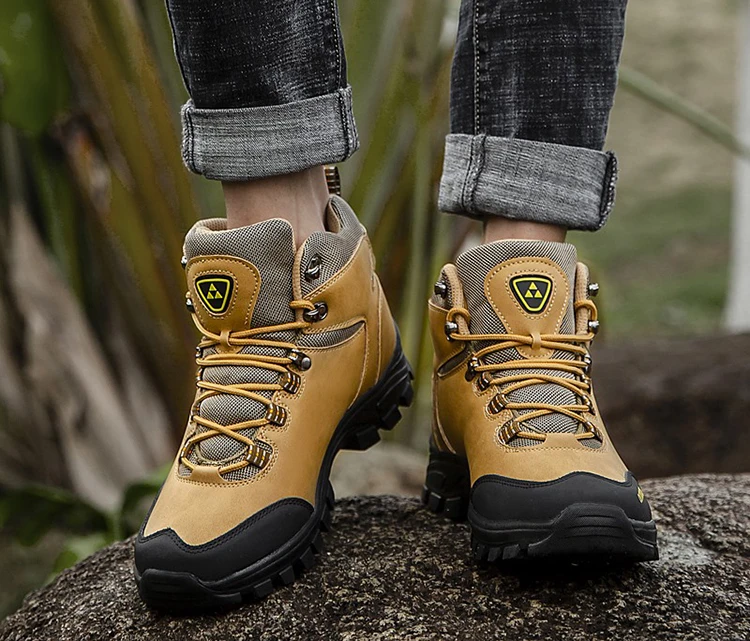 
Custom fashion winter trekking climbing custom trendy mens leather training hiking shoes 