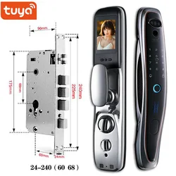 3D Face Recognition Lock Security Digital Smart Door Lock  With Tuya Smart Life Password Fingerprint Key Card Unlock