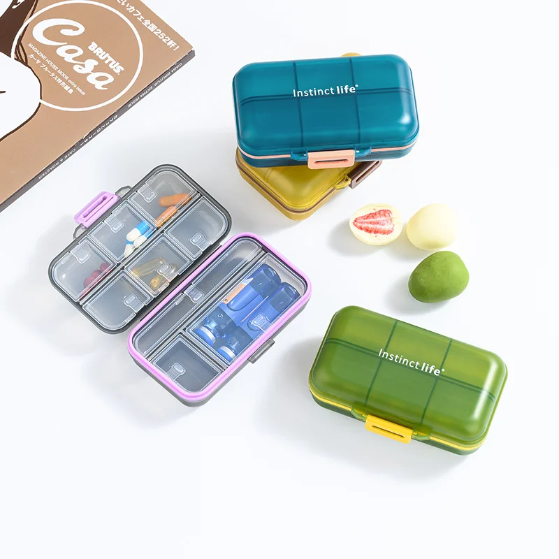Upgraded version durable plastic portable pill medical box small PP tablet organizer case box