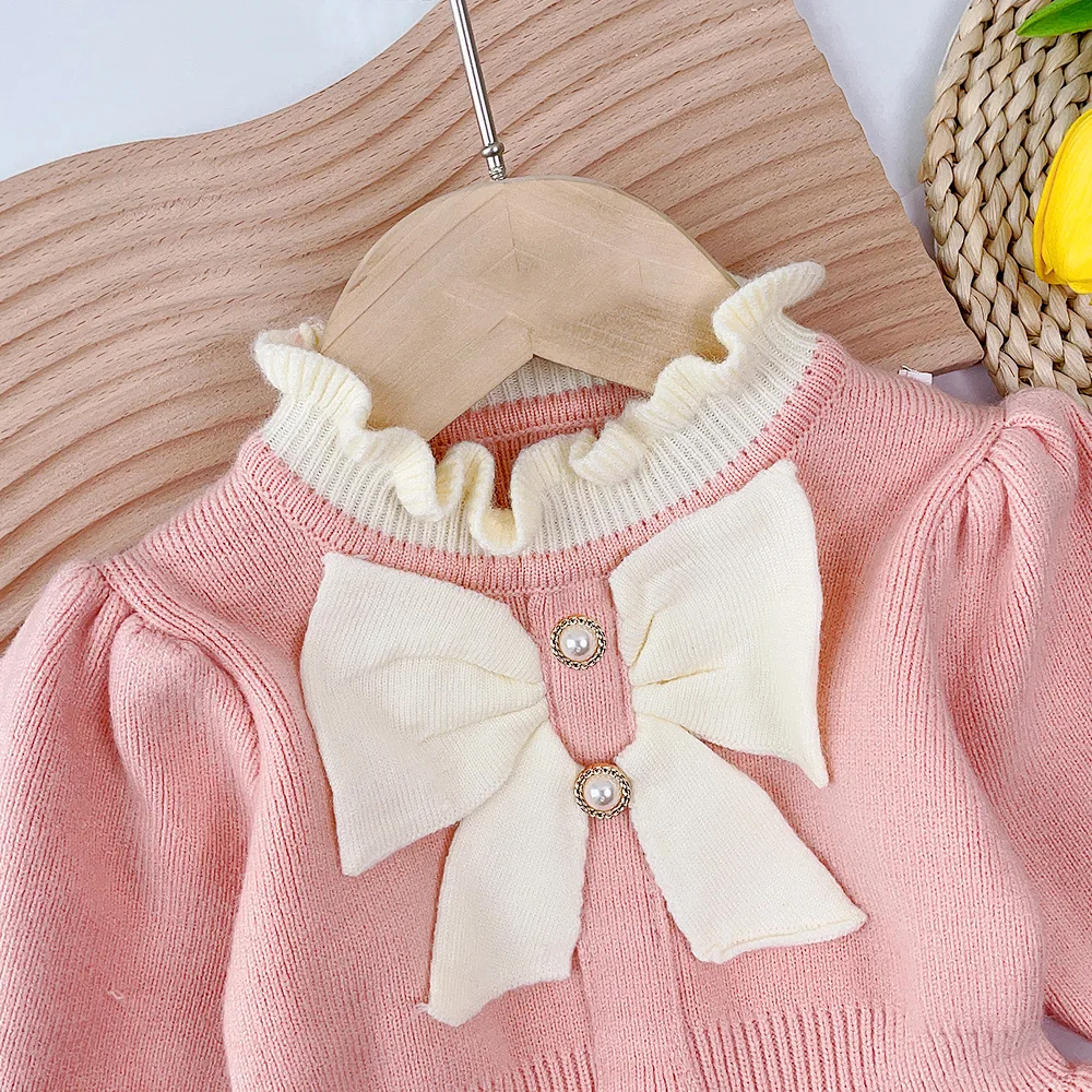 Autumn new baby girl red pink long sleeve doll Girl dresses casual cute girls princess dress