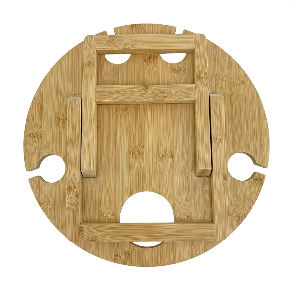 Custom bamboo portable camping table  bamboo folding picnic table bamboo outdoor wine table