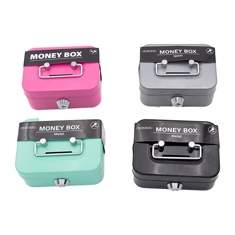 metal keylock storage box portable safe metal money box with key lock metal cash box safe