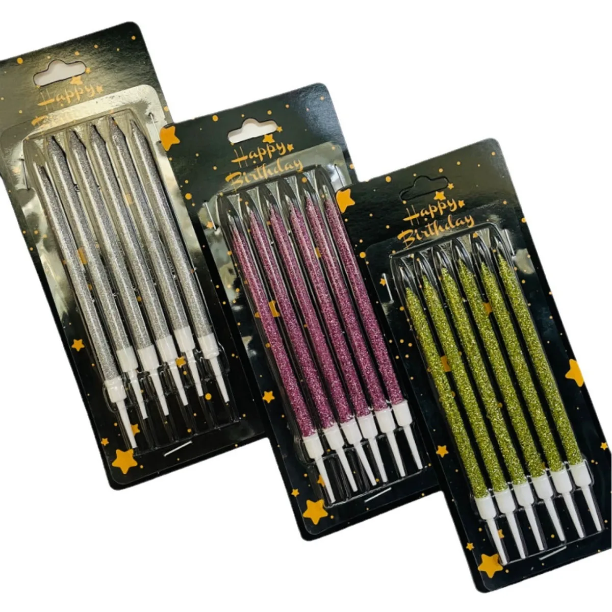 Блестящие свечи для торта