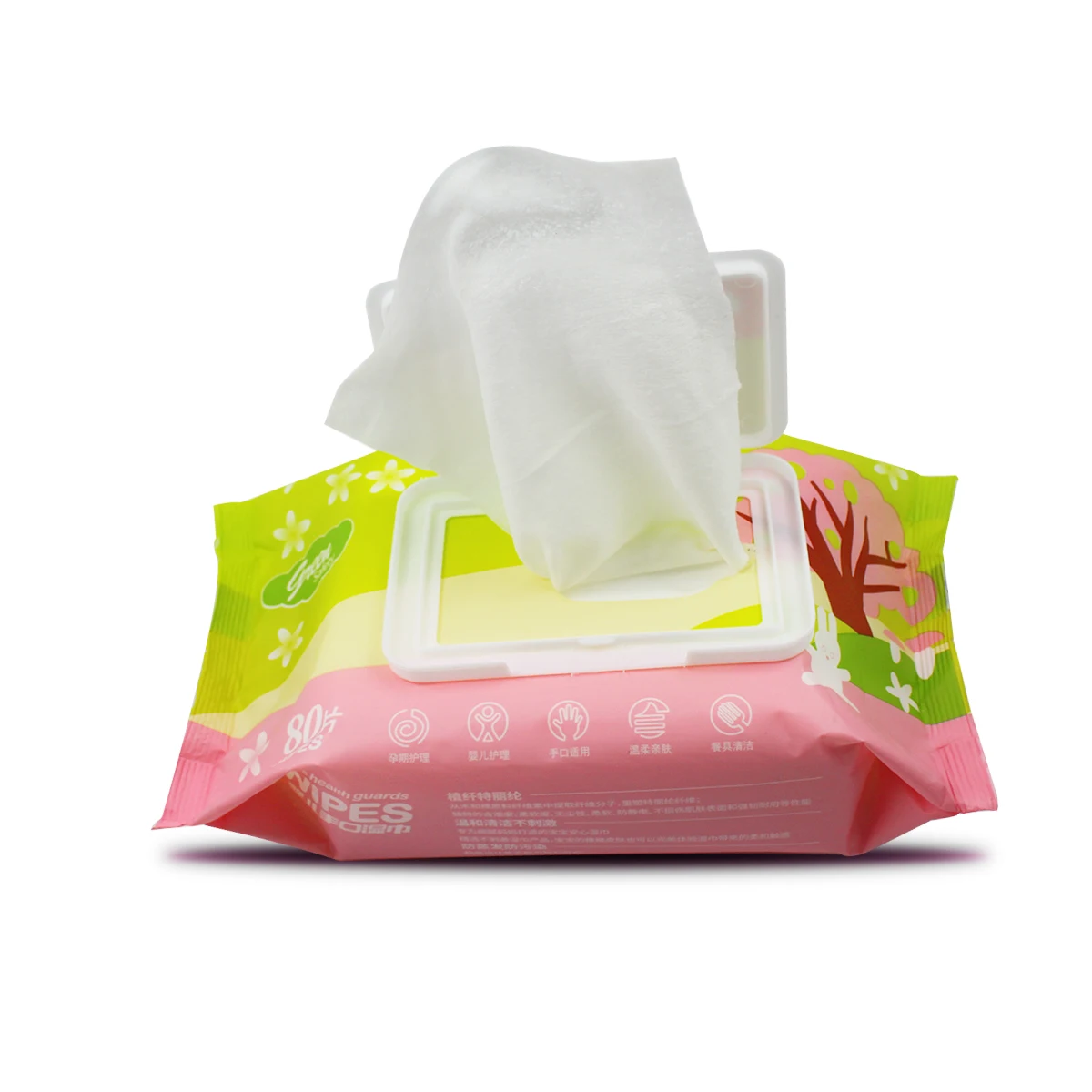 Haijie factory directly sell unscented safe 80pcs disposable cleaning wet baby wipes