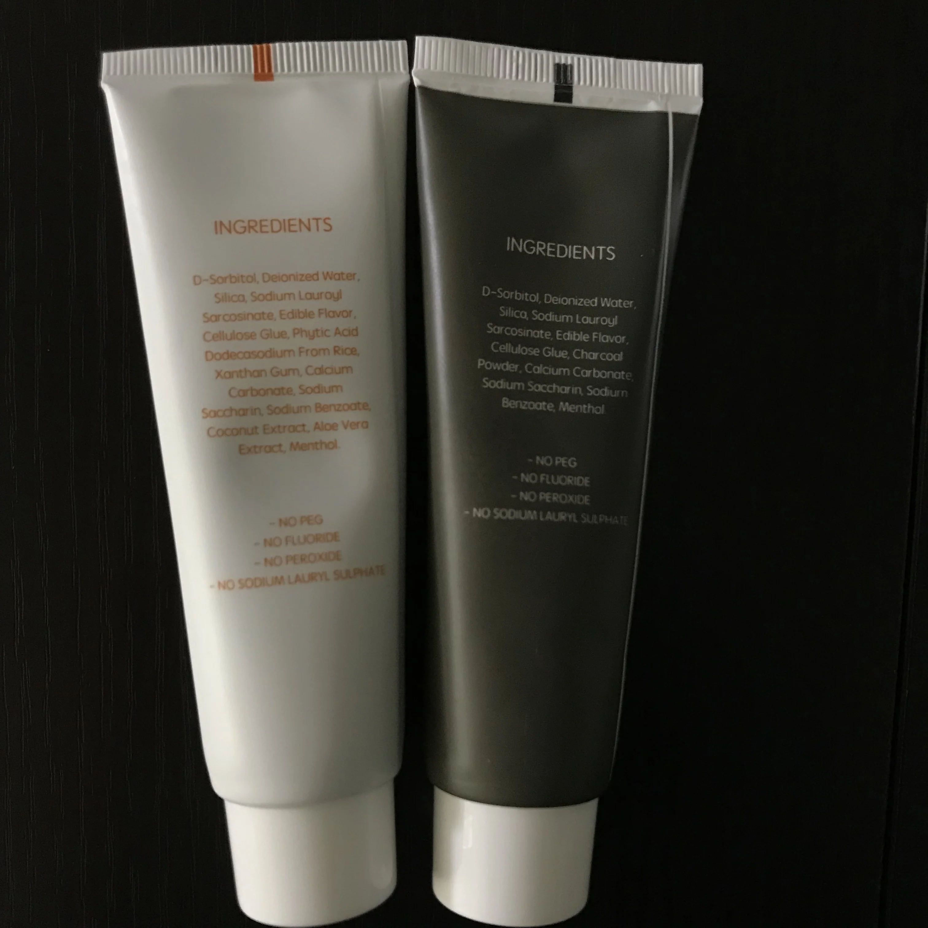 Organic charcoal teeth whitening toothpaste