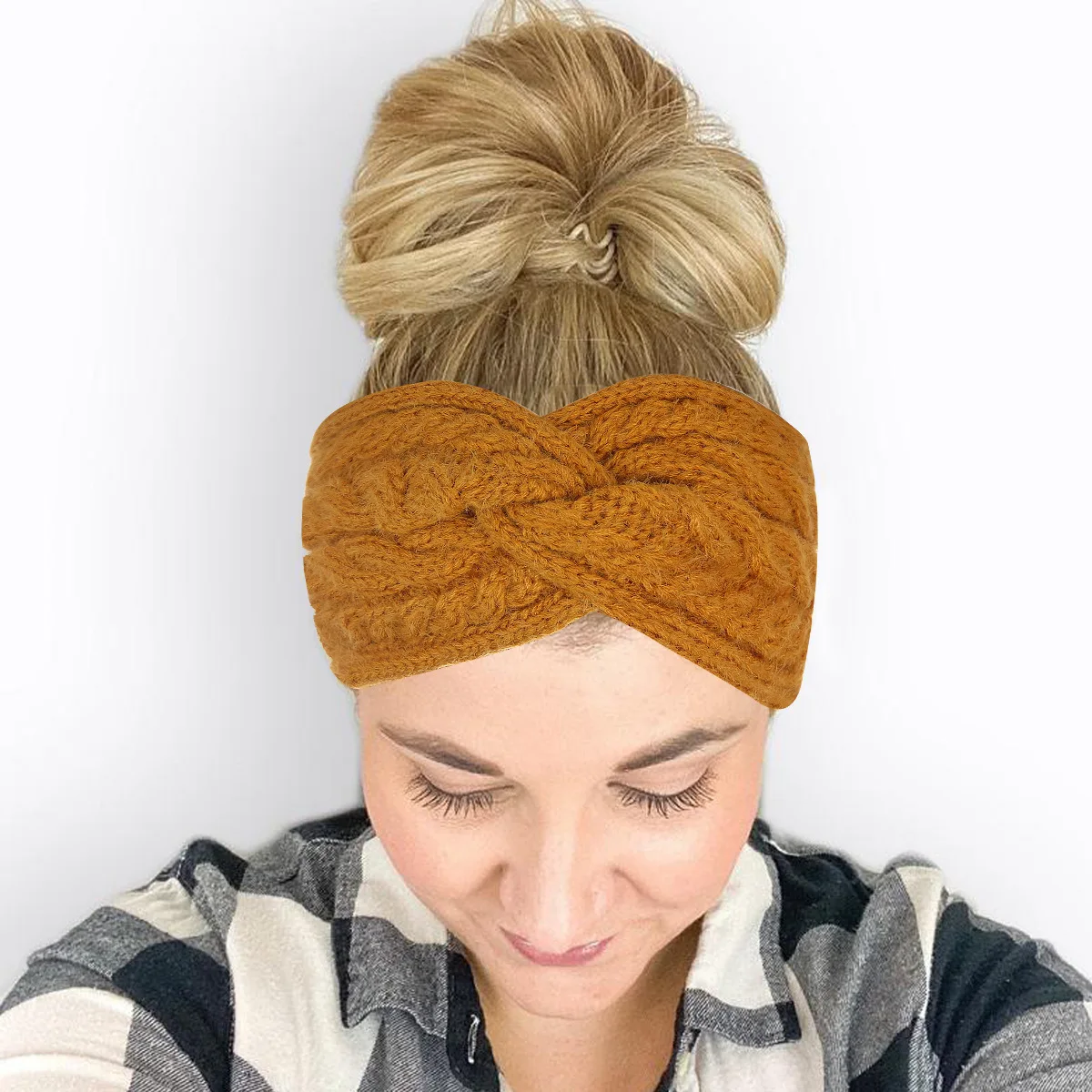 New cross twist hair band manufacturer spot warm acrylic knitted headband for women