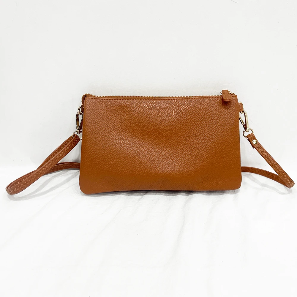 New Vegan Pu Zipper Cross-body Bag Hot Selling Women pure color purse Ladies Small Purse shoulder bag