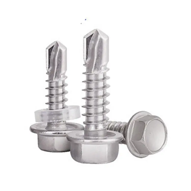 #10 кровельные винты с резиновыми шайбами Tornillos шестигранной головкой Самосверлящие Винты