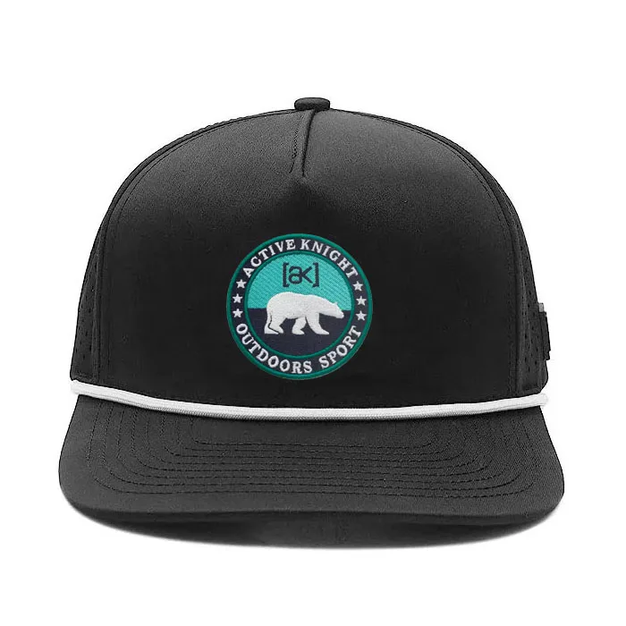 Embroidered Flat Brim Laser Rope Snapback Cap 5 Panels Men Women Quick Dry Waterproof Laser Hole Hats Sports Golf Trucker Hat