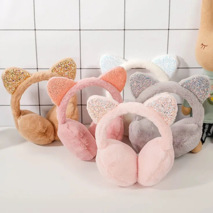 Новинка 2019 наушники с единорогом для детей зимние кошачьими ушками милые плюшевые теплые