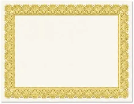 Elite Gold and White Parchment Certificate Paper Diplomas Paper Printing for School Graduation