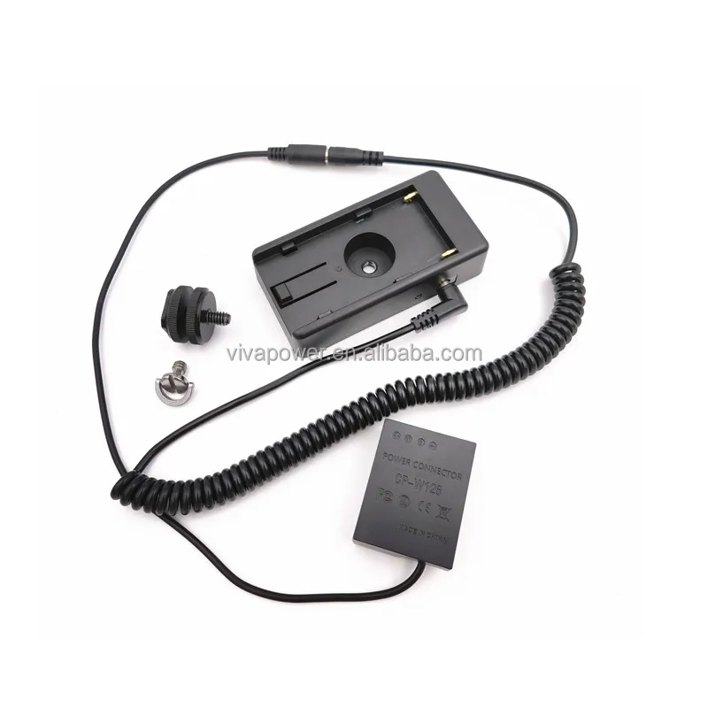 NP F970 F750 Battery Holder Mount Plate Plus NP W126 Dummy Battery Adapterfor Fujifilm X-A10 X-E2S X-E3 X-M1 X-H1 T1 T2 XT30 XT3