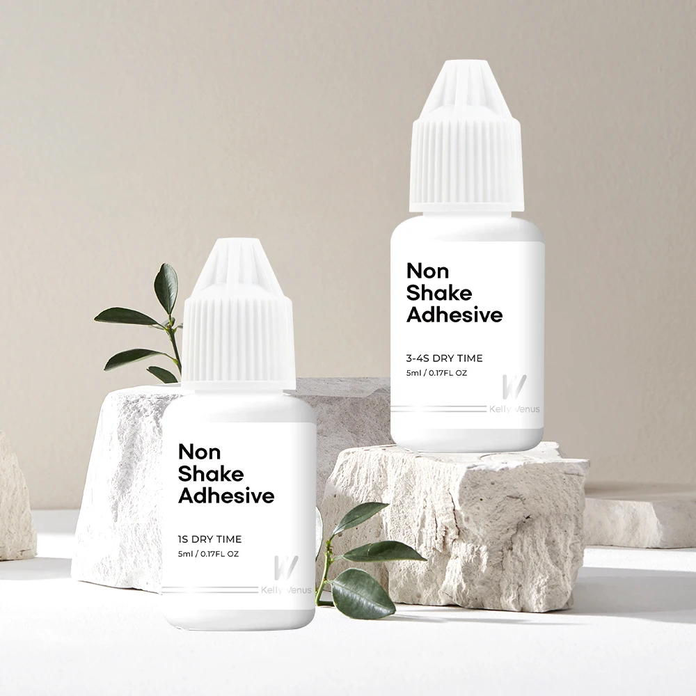 KV Non shake 0.1s 0.3s 1s lash extension glue adhesive black waterproof eyelash glue private label eyelash extension glue